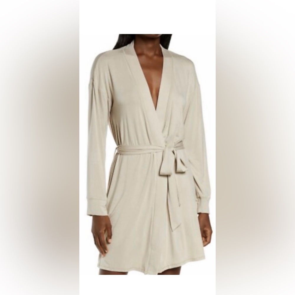 SKIMS COTTON JERSEY SHORT ROBE/ NWT COLOR MARBLE